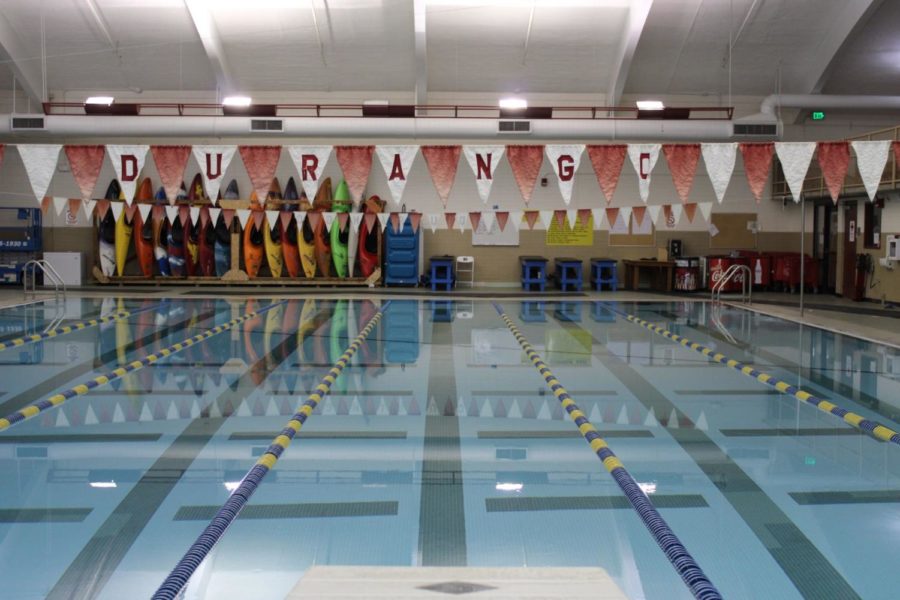 The+pool+at+the+Fort+Lewis+Aquatic+Center+awaits+swimmers+before+practice+on+Wednesday%2C+February+1st.+The+pool+is+home+to+the+Durango+High+School+Girls+Swim+Team.