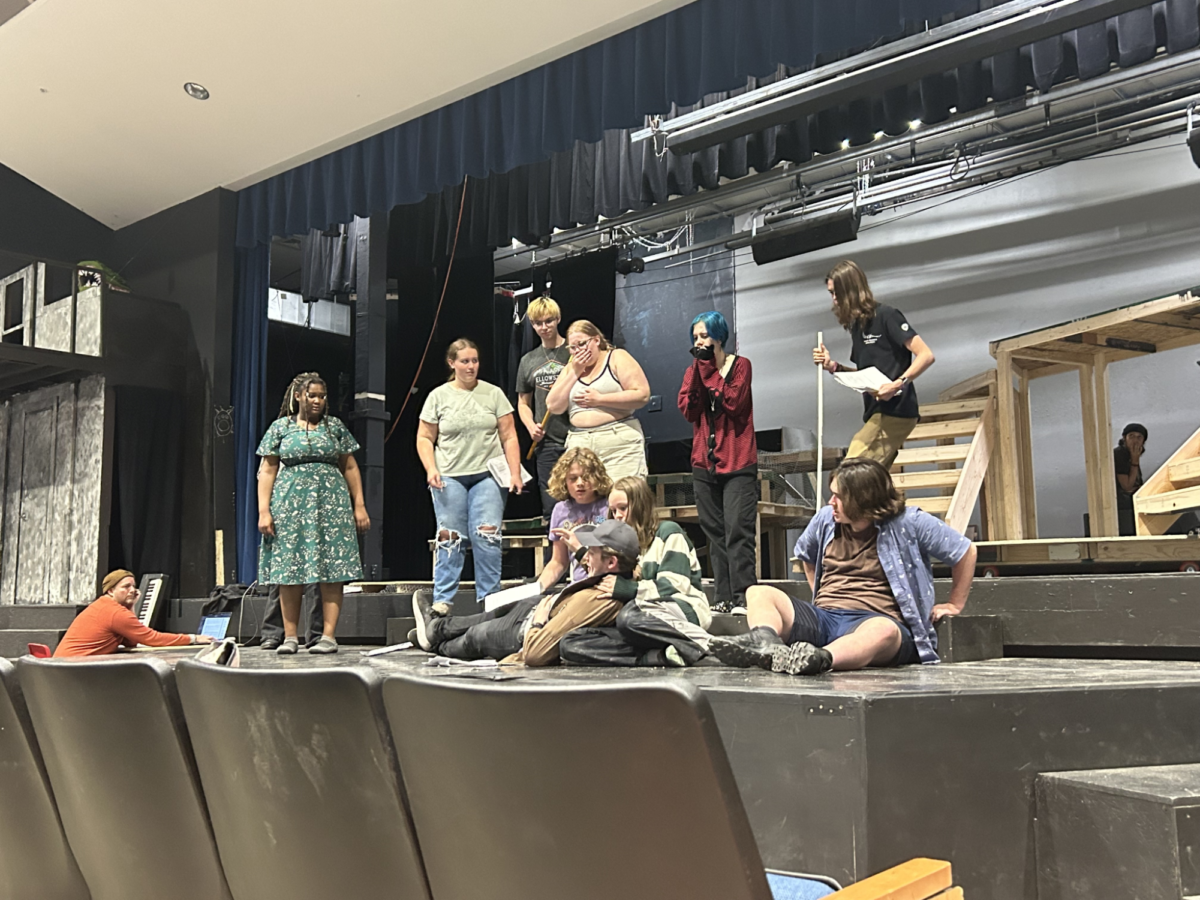 The cast of Troupe 1096’s production of The Hobbit at an after-school rehearsal on September 28, 2023. With the whole play nearly memorized, the cast is well on its way to making this a wonderful show.