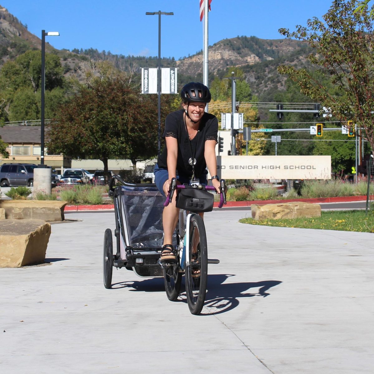 Megan Fretz biking her way to school!