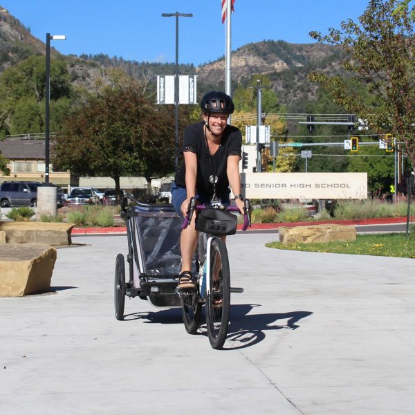 Megan Fretz biking her way to school!