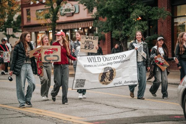 DHS club WILD participates in the annual homecoming parade in downtown Durango on Monday, October 13
