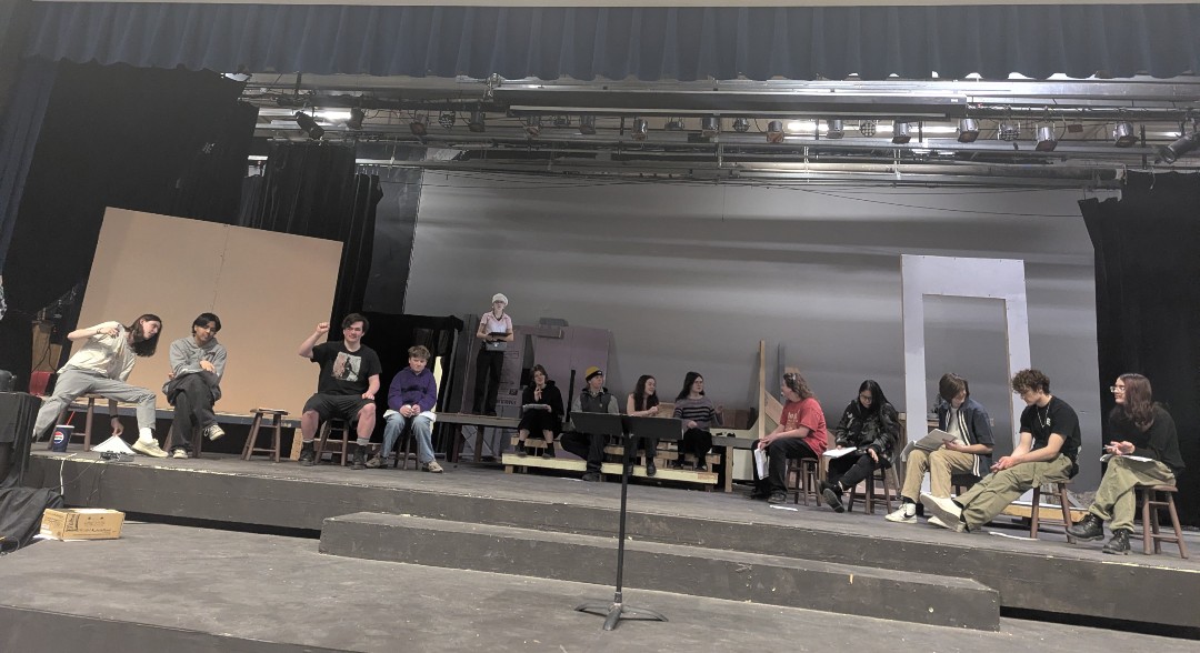 The cast of The Laramie Project: Ten Years Later at rehearsal 